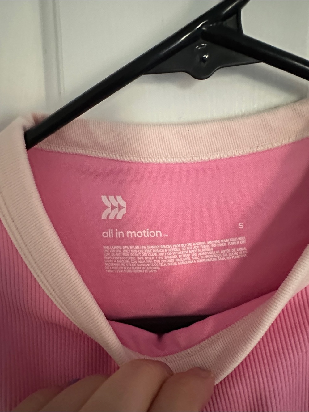 all in motion Pink Ribbed Tank with Cream Trim - Picture 4 of 7
